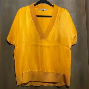 Adolfo Dominguez Mustard V-Neck Blouse